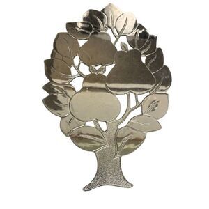Vintage Pear Tree Silver Tone Trivet Japan